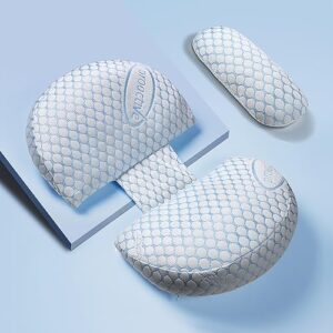 clasymoon pregnancy pillow, maternity pillow,pregnancy pillows for sleeping with removable jersey cover, pregnancy body pillow for back pain and pregnant legs, hips, belly support(blue white)