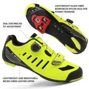 kushike Road Bike Cycling Shoes Compatible with Peloton Shimano SPD Bike Riding Shoes for Men's and Women,Indoor Cycling Shoes Women,Spinning Shoes for Women Indoor cycling-12-2106Ayellow