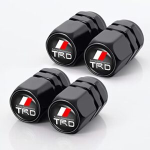 for toyota trd, decoration accessory tire air caps cover for toyota trd fj cruiser, supercharger, tundra, tacoma, 4runner,yaris,camry highlander avalon pro series (black) tire valve stem caps