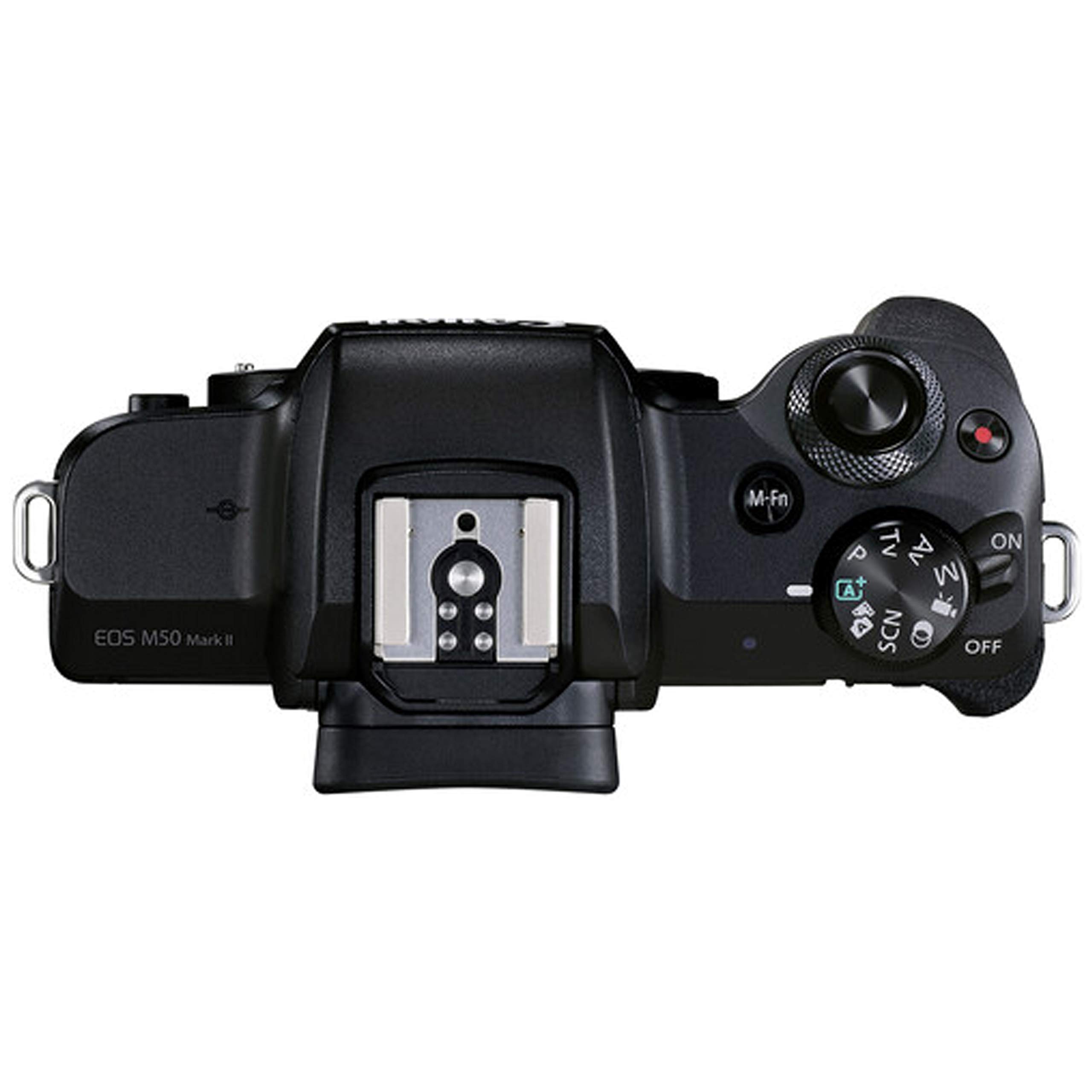 Canon EOS M50 Mark II Mirrorless Digital Camera with EF-M 15-45mm f/3.5-6.3 is STM Lens + 55-200mm f/4.5-6.3 is STM Lens + 64GB Memory Card, Professional Photo Bundle (42pc Bundle)