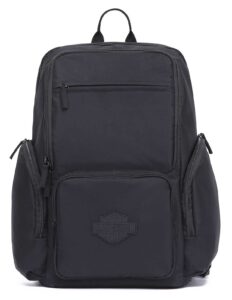 harley-davidson bar & shield crinkle nylon water-resistant backpack - black