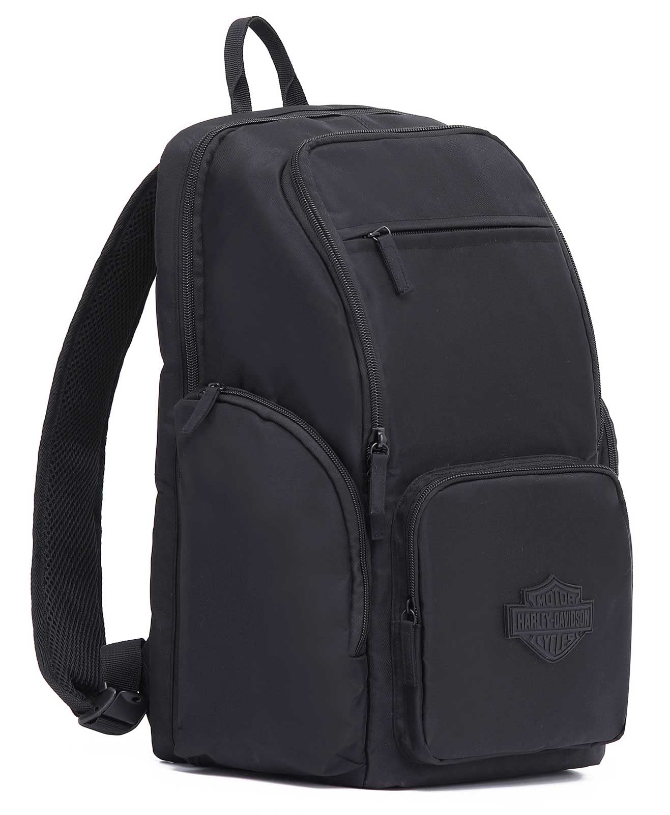 Harley-Davidson Bar & Shield Crinkle Nylon Water-Resistant Backpack - Black