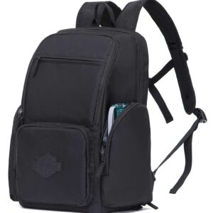 Harley-Davidson Bar & Shield Crinkle Nylon Water-Resistant Backpack - Black