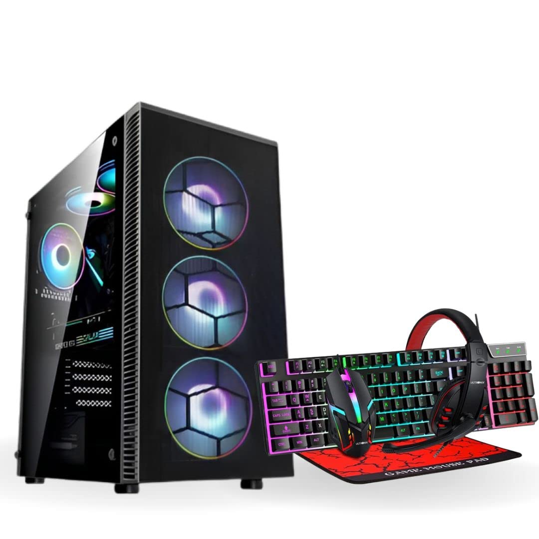 ULTRONIX Gaming Desktop, Intel Core I7 8TH GEN, Nvidia RTX2060, 32GB RAM, 256GB SSD, Keyboard, Gaming Mouse, Mouse Pad, Headset Combo, Win11 Pro