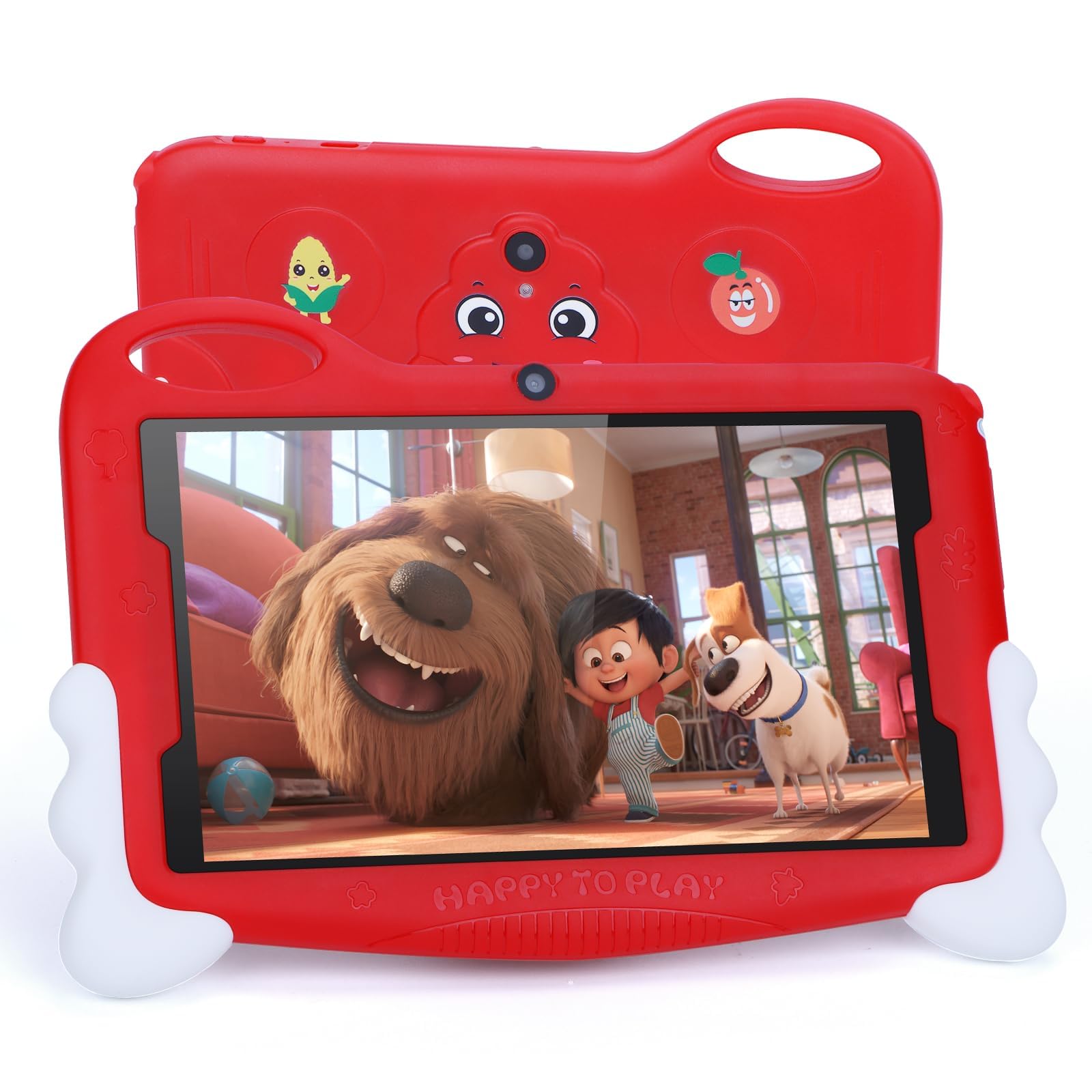 C idea Android 13.0 Tablet for Kids Age 2-5,7 inch Kids Tablet,Toddler Tablet with 2GB RAM 32GB ROM 1TB Expand/HD IPS Display with Eyes Protection Model/GMS/IWAWA for Children (Red)