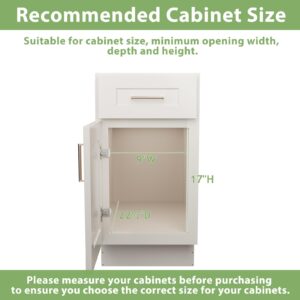 ROOMTEC Pull Out Cabinet Organizer With Wooden Handle 7½" W x 21½" D 2-Tier Cabinet Drawer Pull Out Shelves Under Cabinet Storage for Kitchen