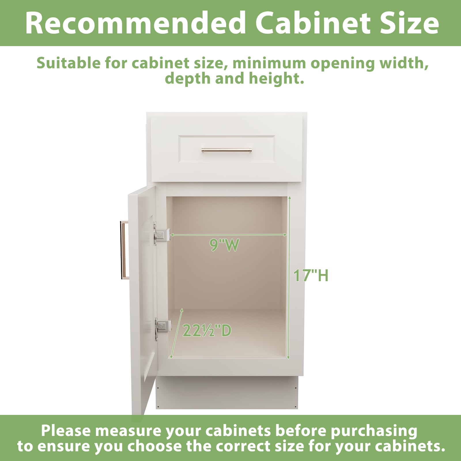 ROOMTEC Pull Out Cabinet Organizer With Wooden Handle 7½" W x 21½" D 2-Tier Cabinet Drawer Pull Out Shelves Under Cabinet Storage for Kitchen
