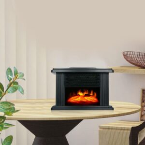 Electric Fireplaces, Electric Fireplace Stove with 3D Flame Effect,Mini Fireplace Heater,Electric Flame Heater Tabletop Fireplace Air Heating Space Warmer Fan Fireplace Stove for Small Spaces,1000W