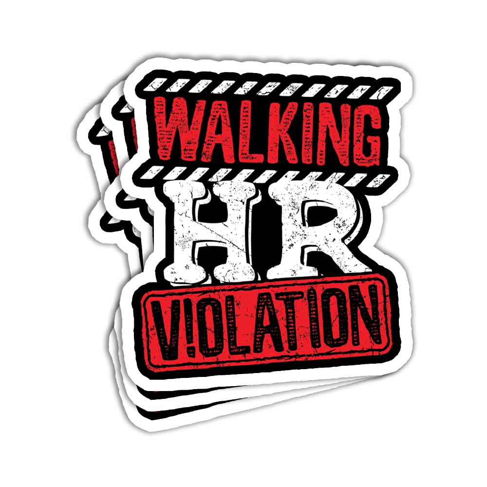 MAIANEY (3 Pcs) Walking HR Violation Sticker Funny Hard Hat Stickers Mechanic Human Resources Stickers Human Resources Department HR Quote HR Appreciation Gifts Decoration Laptop Bottles Window 3"x4"