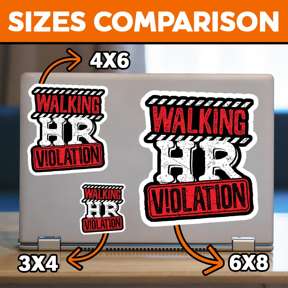 MAIANEY (3 Pcs) Walking HR Violation Sticker Funny Hard Hat Stickers Mechanic Human Resources Stickers Human Resources Department HR Quote HR Appreciation Gifts Decoration Laptop Bottles Window 3"x4"