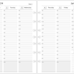 2024 Planner Refills, Weekly and Monthly Appointment Book Inserts, Tabbed, 7 Holes, Classic/Size 4