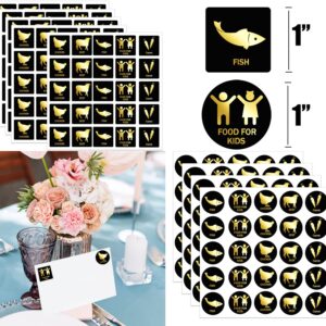 1 Inch Wedding Meal Choice Stickers Wedding Meal Indicator Stickers - Beef Fish Chicken Food for Kids Stickers Place Card Menu Choices Catering Food Stickers for Wedding Party 300Pcs