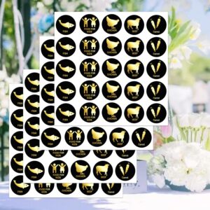 1 Inch Wedding Meal Choice Stickers Wedding Meal Indicator Stickers - Beef Fish Chicken Food for Kids Stickers Place Card Menu Choices Catering Food Stickers for Wedding Party 300Pcs