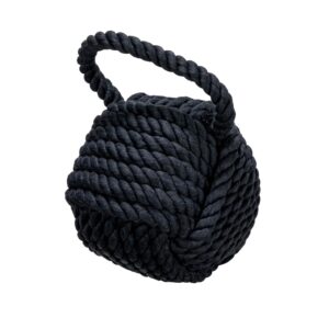 nautical rope knot decorative cotton door stop, black
