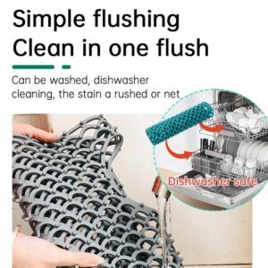 VOLTGY - Silicone Sink Protector with Top Drain Hole, 28" x 15", includes Silicone Cleaning Brush/Silicone Sink Mat