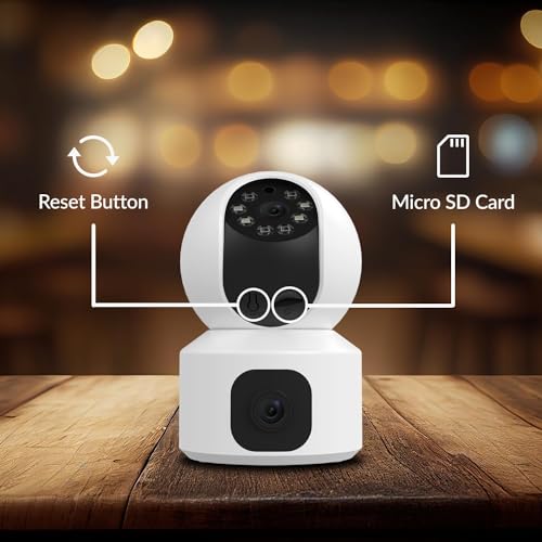 YI Dual-Lens Indoor Camera, 2.4Ghz Home Security Camera System with Fixed Lens and Dome Camera in 1, Expanded Viewing Angle, Motion Tracking, Dual-Screen Display, Two-Way Audio, Phone Alerts