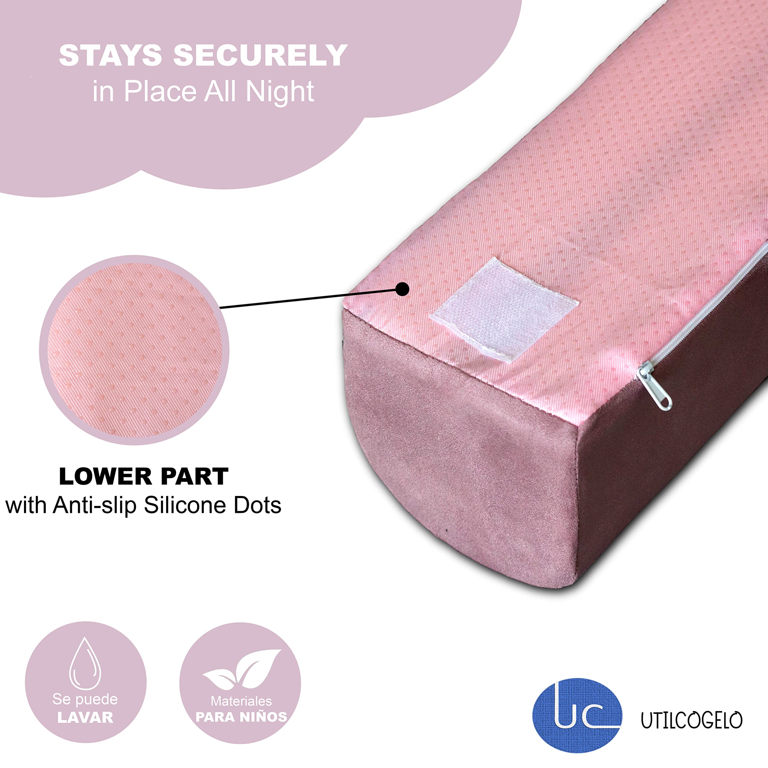 UC Bed Barrier (2 x 1NEW) Children's Bed Safety Barrier + Protector Children's Bed | Barrier Folding Travel Bed | Anti-Fall Bed | Foam Barrier for Children's Bed 90, 150, 180, 200 | Wall Protector