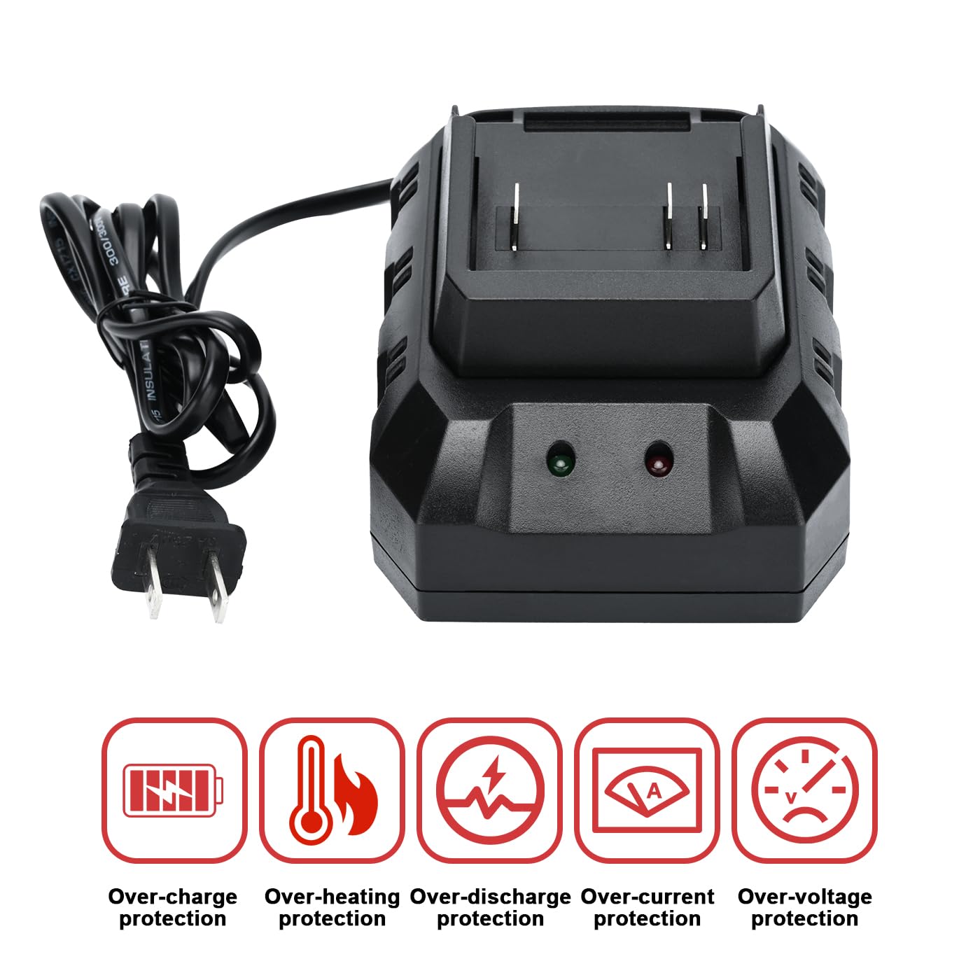 21v Battery Single Port Rapid Charger Base, Fast Charger Compatible 21v Lithium-Ion Battery by SHINTYOOL (Battery Not Included)