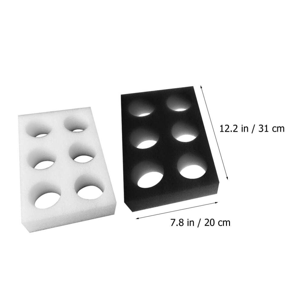 USHOBE 2Pcs Takeout Cup Trays, 6 Holes Coffee Cup Holder, to Go Coffee Cup Holder, Drink Carrier Tray Drink Carrier for Beverage Packing Tool for Drinks White+Black