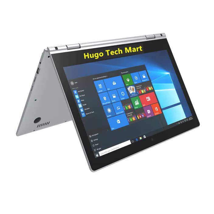 Hugo Tech Mart 2023 Convertible 2-in-1 Laptop, 14" FHD IPS Touchscreen, Intel Pentium 4-Core Processor Up to 2.64GHz, 4GB Ram, 64GB SSD, 4K Graphics, Super-Fast WiFi, LTE, Windows 10 Pro, Dale Sliver