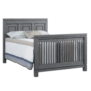 Soho Baby Manchester Crib to Full-Size Bed Conversion Kit, Wire Brush Rustic Gray Finish, GreenGuard Gold Certified