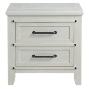 Soho Baby 49022480 Ellison Premium 2-Drawer Nightstand, Wire Brush Rustic White Finish