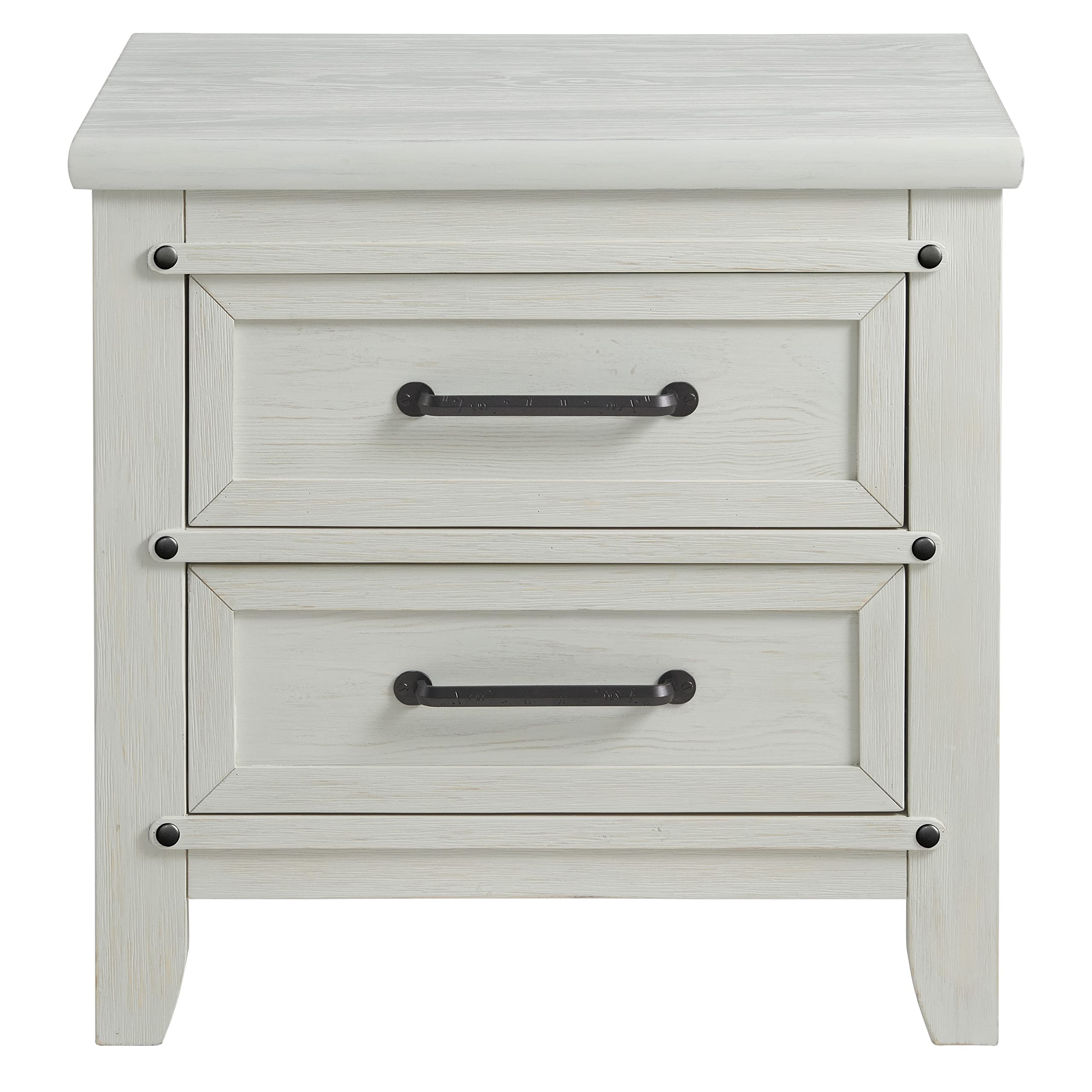 Soho Baby 49022480 Ellison Premium 2-Drawer Nightstand, Wire Brush Rustic White Finish