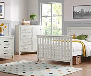 Soho Baby 49045480 Ellison Premium 4-Drawer Chifferobe with Adjustable Shelves, Wire Brush Rustic White Finish