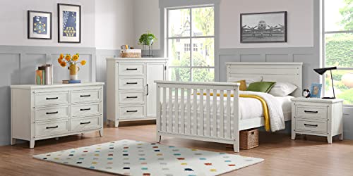 Soho Baby 49045480 Ellison Premium 4-Drawer Chifferobe with Adjustable Shelves, Wire Brush Rustic White Finish