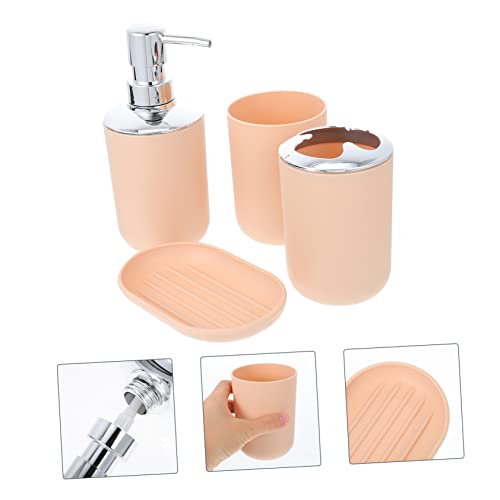 Alipis 1 Set Bathroom Set Decor Hand Soap Dispenser Black Soap Dish Soap Dispenser Bath Tub Accessory Bathroom Supply Bathroom Toiletries Accessory Toothbrush Holder Cup Bracket