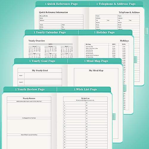 Planner, Undated Daily Planner with To Do List, 365 Days Planner for ADHD, Agenda for Women Men, Hourly Planner Notebook for Goal Setting, Productivity Organizer with Calendar, 8.3" x 5.8" (Blue)