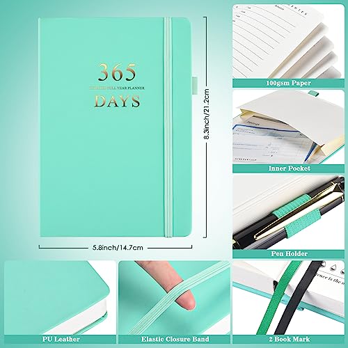 Planner, Undated Daily Planner with To Do List, 365 Days Planner for ADHD, Agenda for Women Men, Hourly Planner Notebook for Goal Setting, Productivity Organizer with Calendar, 8.3" x 5.8" (Blue)