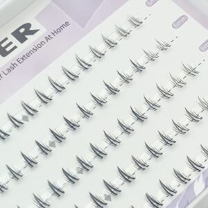 Bottom Lash Clusters DIY Eyelash Extensions - DAODER 90pcs Wispy Natural Look Clear Band Lashes for Bottom Eyelashes 6mm