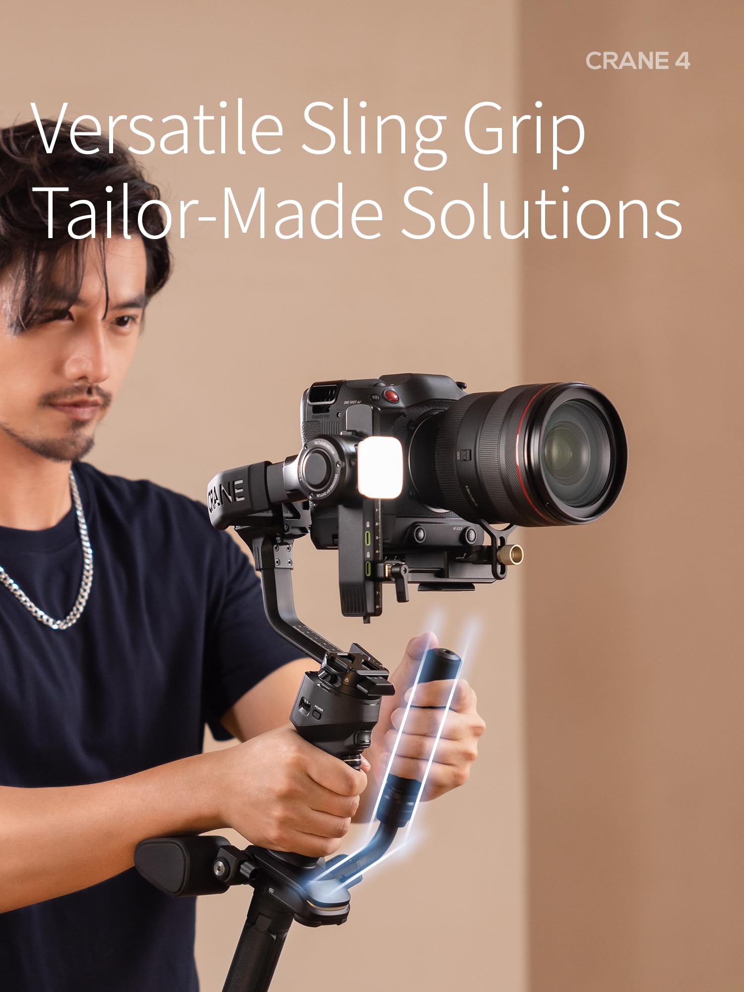 ZHIYUN Crane 4 Combo, 3-Axis Gimbal Stabilizer for DSLR and Mirrorless Camera, Nikon Sony Panasonic Canon Fujifilm BMPCC 6K, Fill Light, PD Fast Charge