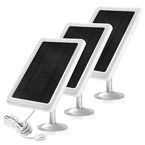 Arlo Camera Solar Panel Charger, Compatible with Arlo Pro4, Pro3, Floodlight, Pro 5S, Ultra 2, Ultra Cameras, 13ft/4m Cable, 6V4.5W Fast Battery Charging 3Pack
