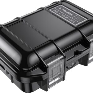 Pelican M40 Micro Case - Waterproof Case (Dry Box, Field Box) for iPhone, GoPro, Camera, Camping, Fishing, Hiking, Kayak, Beach and More (Black)