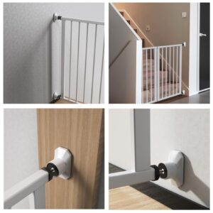 ICERO - Baby Gate Extender Wall Protector - Pressure Mounted Gates Extension Kit Extends 1.1-3.5 inches Child Safety Gates and Protect Walls & Doorways from Pet & Dog Gates - Work on Stairs,White