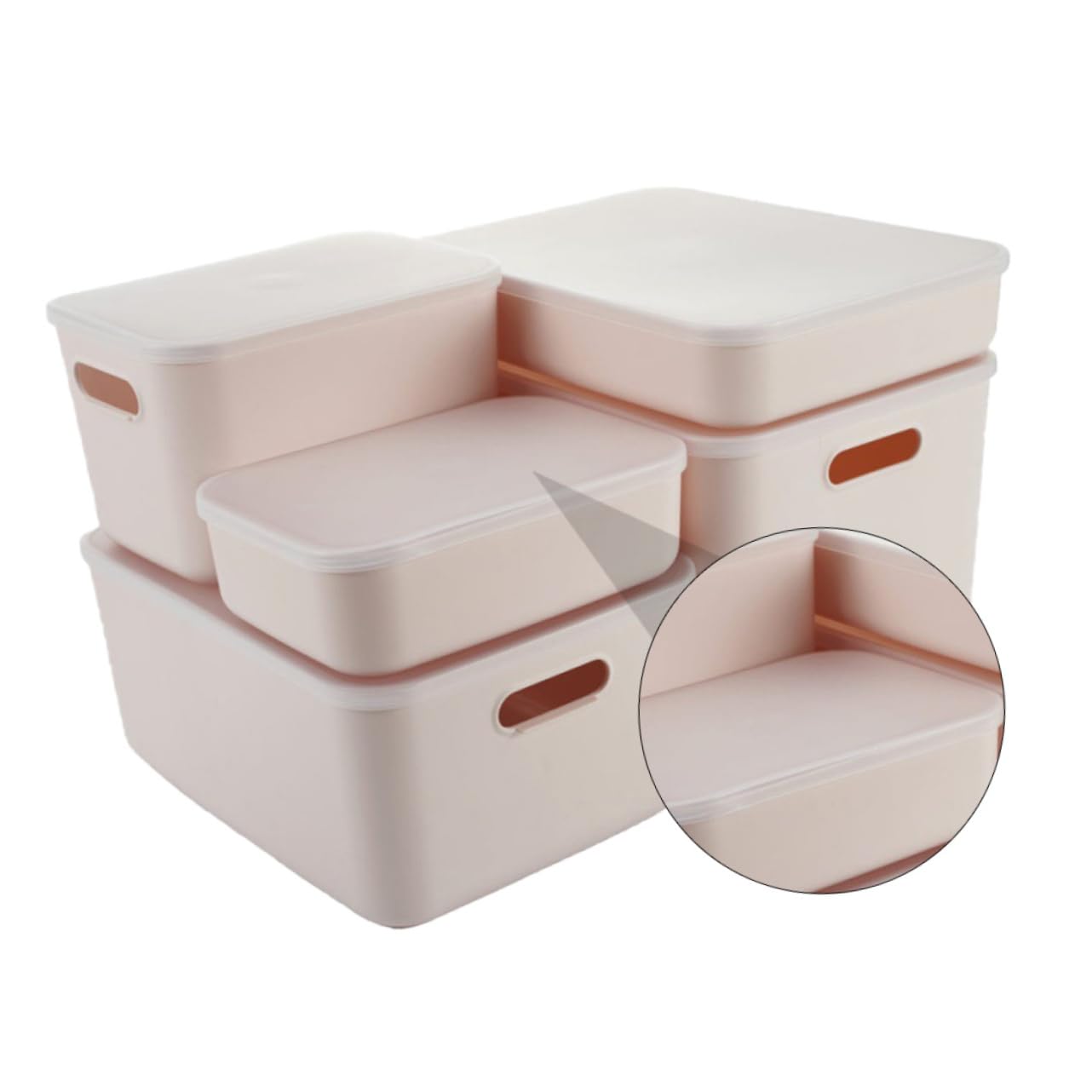 DOITOOL 5 Pcs Box Storage Box Glove Box Storage Box Plastic Storage Box Clothes Storage Bins Plastic Boxes with Lids Desk Organizer Basket Cosmetic Storage Plastic Storage Case Utility Box