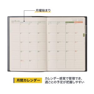 Nippon Management Center Noritsu NOLTY Notebook, 2024 A5 Weekly, Monthly Block, Black, 6226 (Begins December 2023)