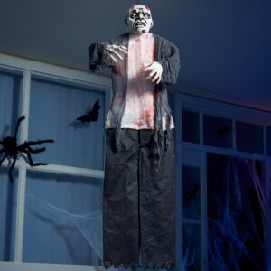 JOYIN Halloween Zombie Groundbreaker with Posable Arms, Hanging Groundbreaker Halloween Decorations Outdoor Zombie Skeleton Decor for Haunted House Outdoor, Lawn, Yard Décor