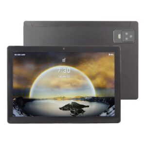 GLOGLOW Office Tablet, US Plug 100‑240V Octa Core CPU 10.1 Inch FHD 6GB RAM 256GB ROM Family Gaming Tablet (Black)