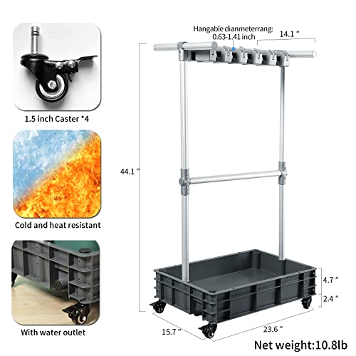 Broom mop Holder Cleaning Supplies Organizer Janitor carts on Wheels Housekeeping Station Storage Tools for Garage, Garden, Closet, Cabinet