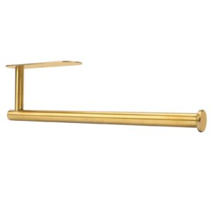 gold kitchen paper towels holder wall mount stainless steel paper towel holders adhesive under cabinet paper towel roll rack for kitchen, bathroom