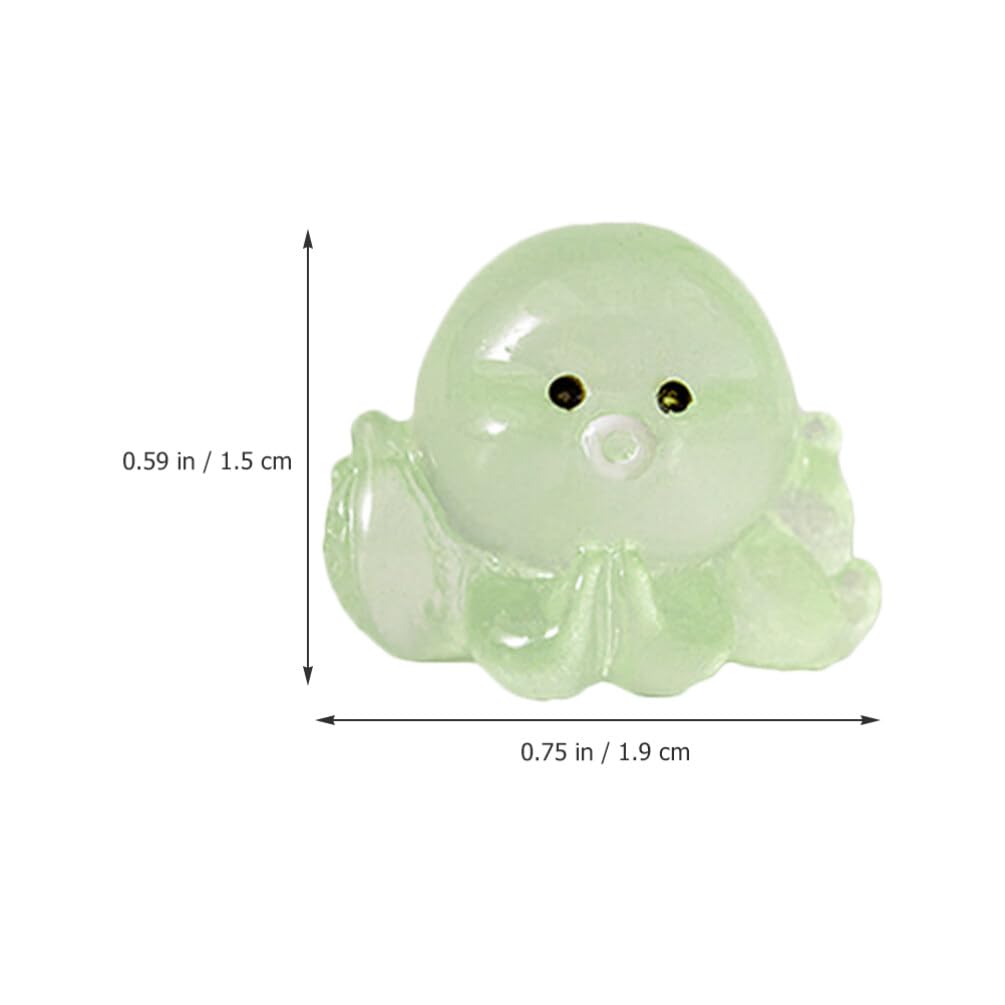 Yardwe 24Pcs Shine lace Decorate Luminous Toy Accessories Statue Movable Household House Baby Ornaments Ocean Luminous Octopus Statue Animal Mini Planter Model Resin Octopus