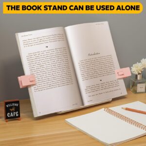 Desk Lamp with Book Stand: Bright LED Reading Lamp, Adjustable Dimmable Dual Swing Arm Eye-Caring Desk Lamp, Table Desk Light with Adjustable Book Stand for Home, Office, Bedroom, Work, Study