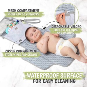 KeaBabies Baby Diaper Caddy Organizer and Portable Diaper Changing Pad - Large Baby Organizer - Waterproof Foldable Baby Changing Mat - Diaper Organizer For Changing Table - Diaper Changing Station