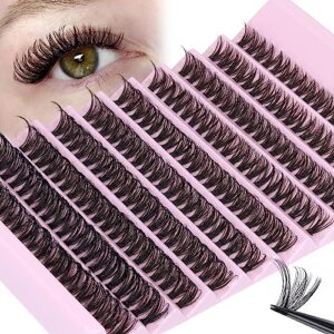 lash clusters 200 pcs diy individual lashes 9-16mm natural look eyelash extensions d curl wispy individual cluster lashes diy at home lash extension fluffy eyelash clusters by alphonse(40d)