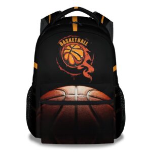 xaocnyx basketball school backpack for boys, 16 inch black backpacks for kids age 10-12, cool lightweight bookbag for travel