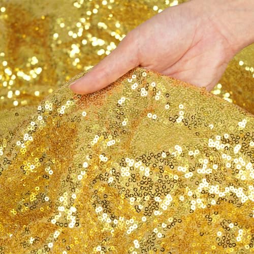 MXSEY 7.2x7.2ft Gold Glitter Sequin Round Backdrop Luxurious Golden Photography Background Circle Backdrop Cover Birthday Wedding Bridal Baby Shower Party Decor
