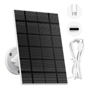 zumimall type c solar panel for wireless camera, ip66 waterproof solar panel with 10ft charging cable, suitable for all security camera with type-c charging port (type c port)